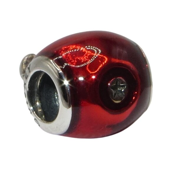 Pandora Disney Snow White Red Apple Enamel Green CZ & SS .925 Charm 791572EN73 - Picture 3 of 7
